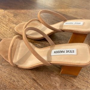 STEVE MADDEN Honey Tan Chunky Heel Strappy Sandal